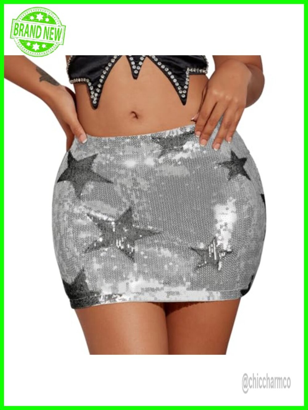 Sequin Mini Skirt Low Waist Sparkly Bodycon Polyester Party Clubwear
